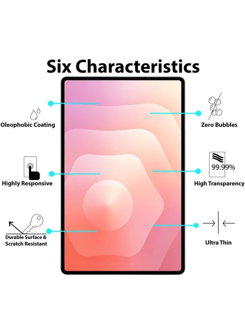عبوة من قطعتين من واقيات الشاشة المتوافقة مع جهاز سامسونج جالاكسي تاب إس 11 مقاس 11 بوصة (إصدار 2025)، مصنوعة من زجاج مقوى بدرجة صلابة 9H، مقاومة للخدوش وخالية من الفقاعات. - Image 3